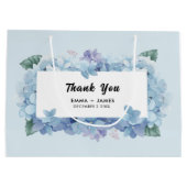 Blauw Hydrangeas Script bruiloft Dank u Groot Cadeauzakje (Achterkant)