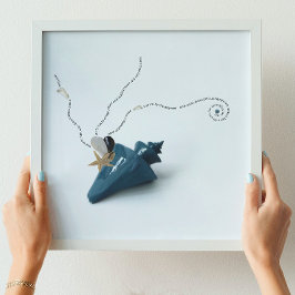 Blauw hygge strand decor oceaan thema gedicht kust poster