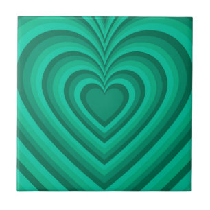 Blauw Hypnotisch Hart Liefdepatroon Tegeltje