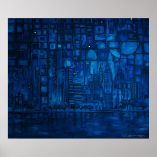 Blauw I - Canvas afdrukken Poster (Voorkant)