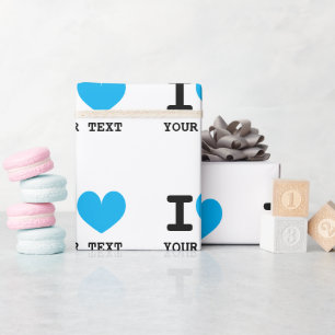 Blauw i hart personaliseerbare cadeaupapier rollen