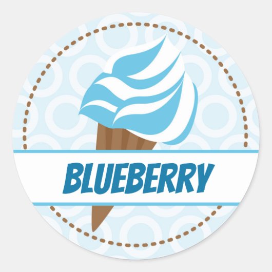 Blauw Ice Cream Circle Label (Voorkant)