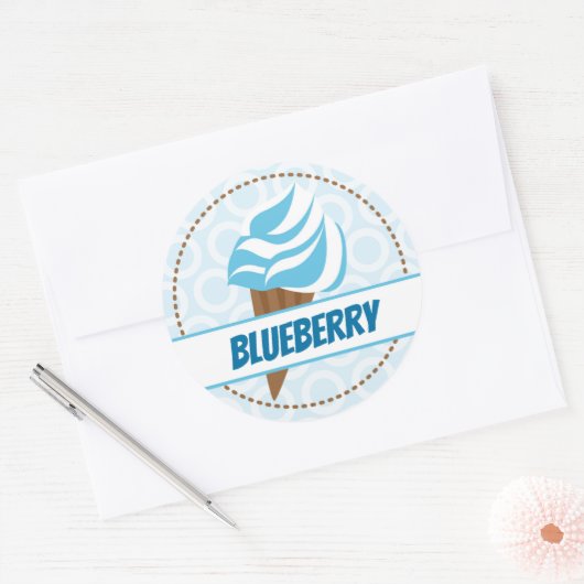 Blauw Ice Cream Circle Label (Envelop)