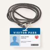 Blauw | ID-badge voor ziekenhuisbezoek Badge (Voorkant met draagriem)