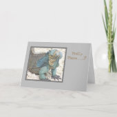 BLAUW IGUANA/HOOFD TILTED/" GELIEVE TE VERZAMELEN? KAART (Voorkant)