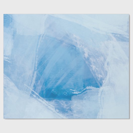 blauw ijs abstract cadeaupapier (Vlak)