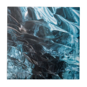 Blauw Ijs Abstract In Ijsgrot Tegeltje