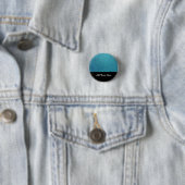 Blauw IJs Abstract Kunstwerk Ronde Button 3,2 Cm (In situ)