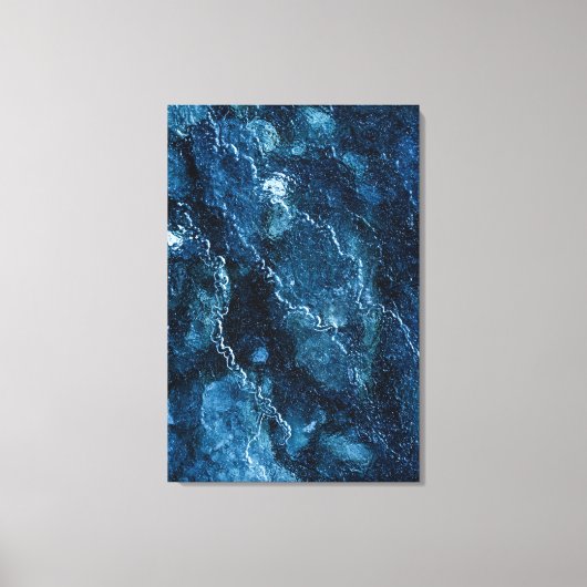 Blauw Ijs Abstracte Kunst Canvas Afdruk (Voorkant)