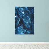 Blauw Ijs Abstracte Kunst Canvas Afdruk (Insitu (Houten vloer))