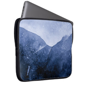 Blauw Ijs Abstracte Kunst Foto Laptop Sleeve