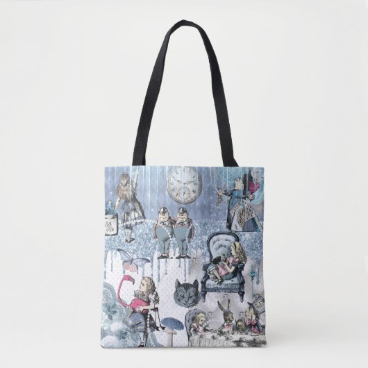 Blauw ijs Alice in Wonderland Modern Elegant Tote Bag (Voorkant)