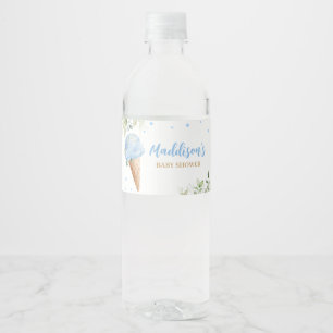 Blauw Ijs Baby Shower  Waterfles Etiket