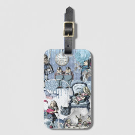 Blauw ijs Glitter Alice in Wonderland Bagagelabel
