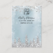 Blauw ijs glitter logo sieraden oorbel display visitekaartje (Voorkant)