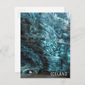 Blauw ijs in een ijskolf, IJsland Briefkaart (Voorkant / Achterkant)