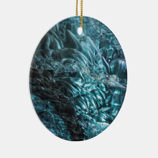 Blauw ijs in een ijskolf, IJsland Keramisch Ornament (Rechts)