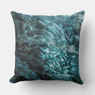 Blauw ijs in een ijskolf, IJsland Kussen
