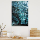 Blauw ijs in een ijskolf, IJsland Poster (Keuken)