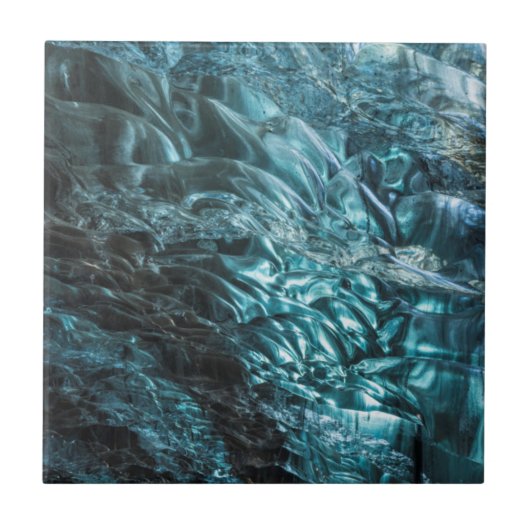 Blauw ijs in een ijskolf, IJsland Tegeltje (Voorkant)