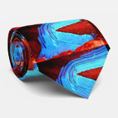 blauw ijs op rood stropdas (Opgerold)