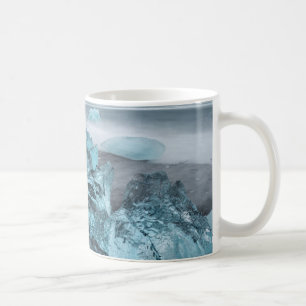 Blauw ijs op strand landschap, IJsland Koffiemok