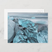 Blauw ijs op strandkaap, IJsland Briefkaart (Voorkant / Achterkant)