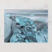 Blauw ijs op strandkaap, IJsland Briefkaart (Voorkant)