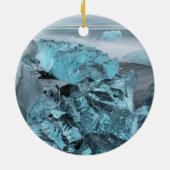 Blauw ijs op strandkaap, IJsland Keramisch Ornament (Achterkant)