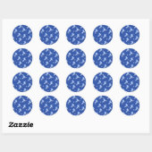 Blauw Ijs Schaatsen Ronde Sticker (Vel)