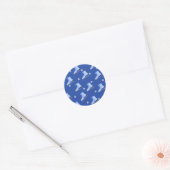 Blauw Ijs Schaatsen Ronde Sticker (Envelop)