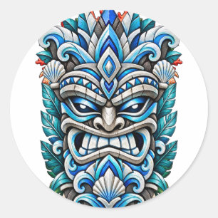 Blauw Ijs Tiki Beschermer Sticker