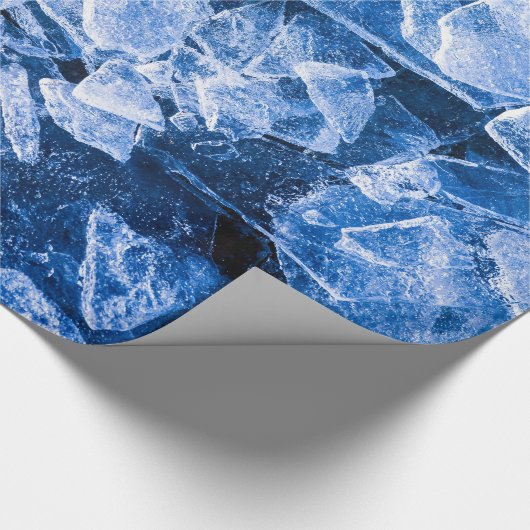 Blauw ijs voor warme zomer cadeaupapier (Hoek)