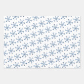 Blauw IJs Winter Sneeuwvlokken Patroon voor Kerstm Inpakpapier Vel (Voorkant 3)