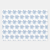 Blauw IJs Winter Sneeuwvlokken Patroon voor Kerstm Inpakpapier Vel (Voorkant 2)