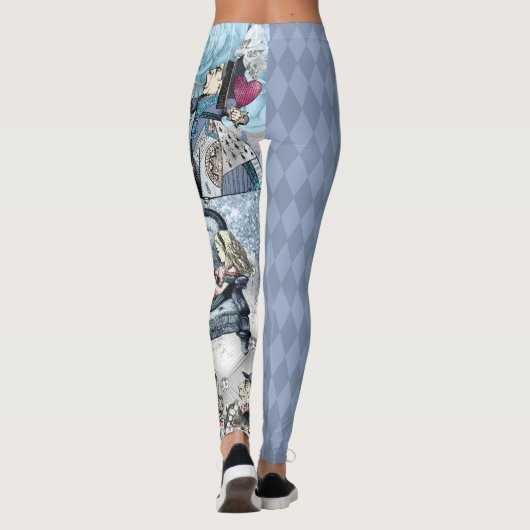 Blauw ijs zilver Alice in Wonderland Leggings (Achterkant)