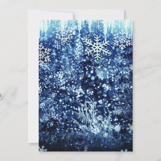 Blauw Ijsachtig Besneeuwd Winter Wonderland Sweet  Kaart (Achterkant)