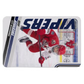 Blauw ijshockeyruilkaart magneet (Horizontaal)