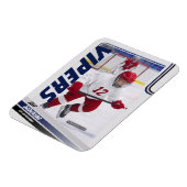 Blauw ijshockeyruilkaart magneet (Linkerzijde)