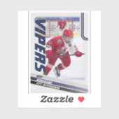 Blauw ijshockeyruilkaart sticker (Vel)