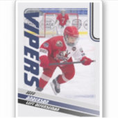 Blauw ijshockeyruilkaart sticker (Voorkant)