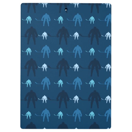 Blauw ijshockeyspeler patroon klembord (Achterkant)