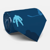 Blauw ijshockeyspeler patroon stropdas (Opgerold)