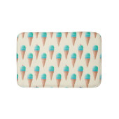 Blauw IJskonenpatroon, lichtgeel Badmat (Voorkant)