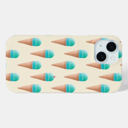 Blauw IJskonenpatroon, lichtgeel Case-Mate iPhone Case (Achterkant (horizontaal))