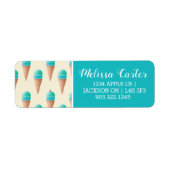 Blauw IJskonenpatroon, lichtgeel Etiket (Voorkant)