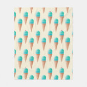 Blauw IJskonenpatroon, lichtgeel Fleece Deken (Voorkant)