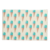 Blauw IJskonenpatroon, lichtgeel Kussensloop (Achterkant)