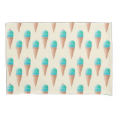 Blauw IJskonenpatroon, lichtgeel Kussensloop (Voorkant)