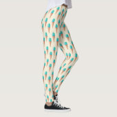 Blauw IJskonenpatroon, lichtgeel Leggings (Rechts)